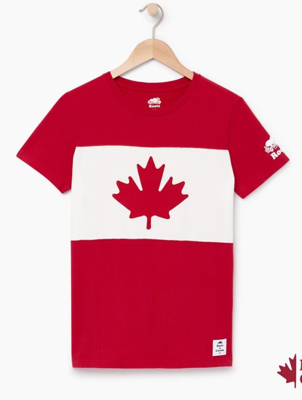 Roots Canada Flag Cotton T-shirt Maple Leaf XS